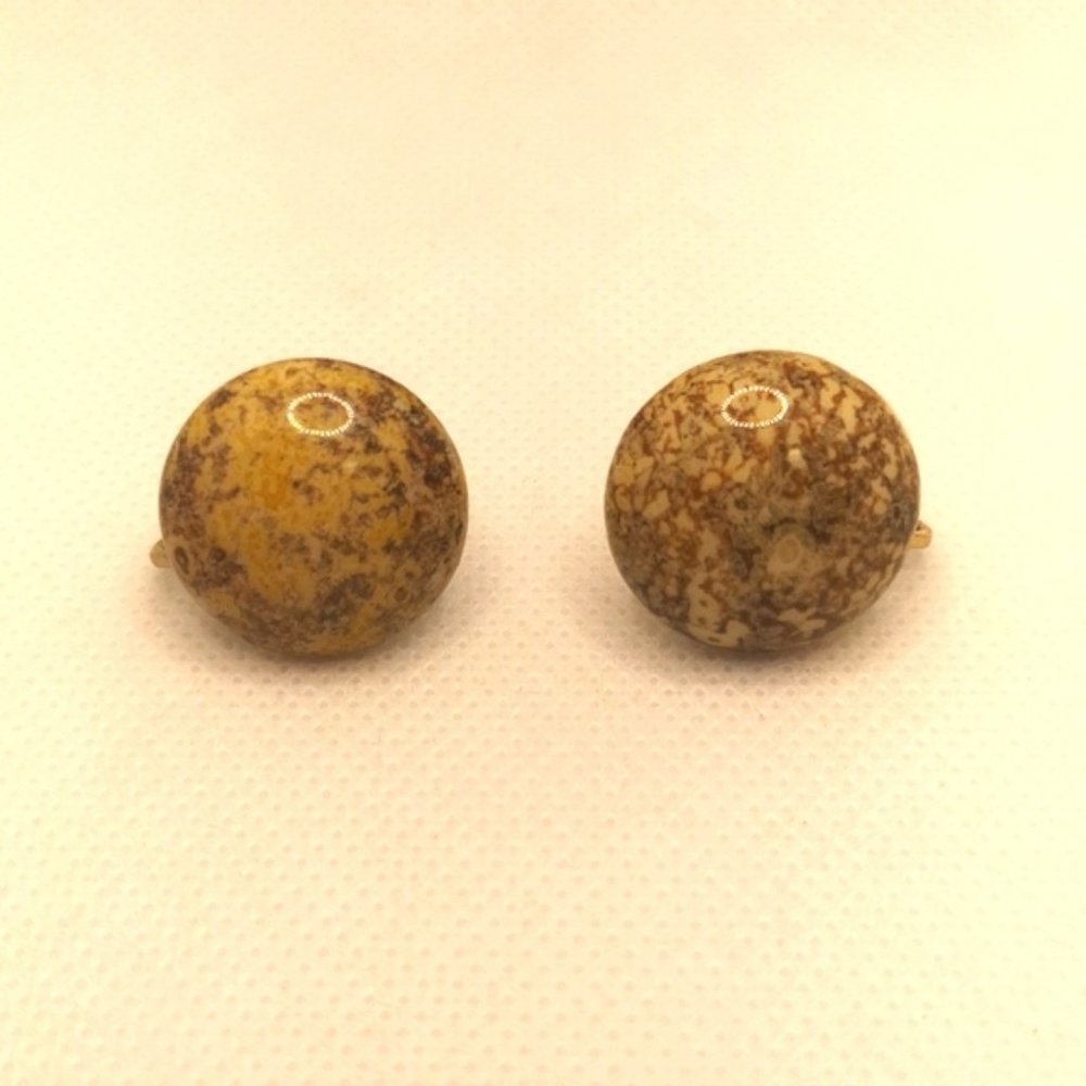 Vintage 1950s Half Dome Jasper Studs